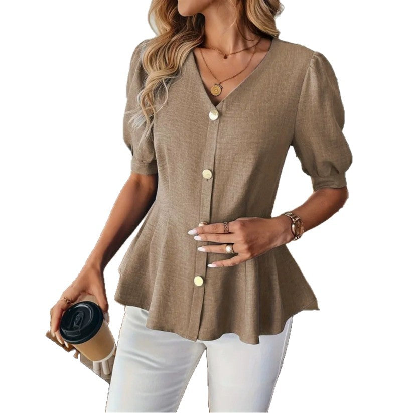 Peplum Figure-Lifting Shirt