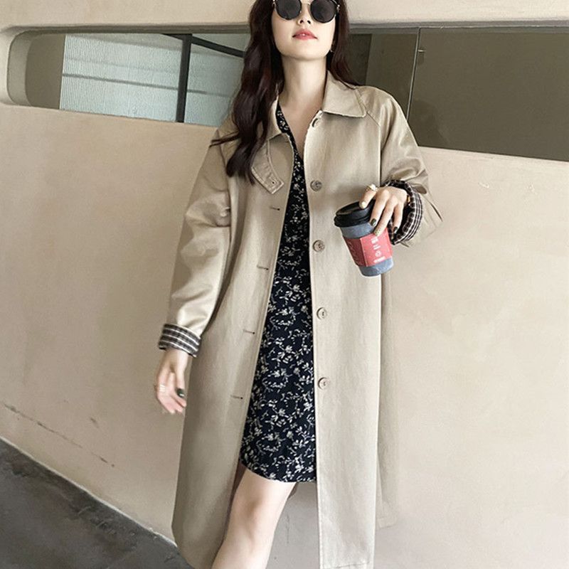 Plaid Patchwork Lightweight Trench