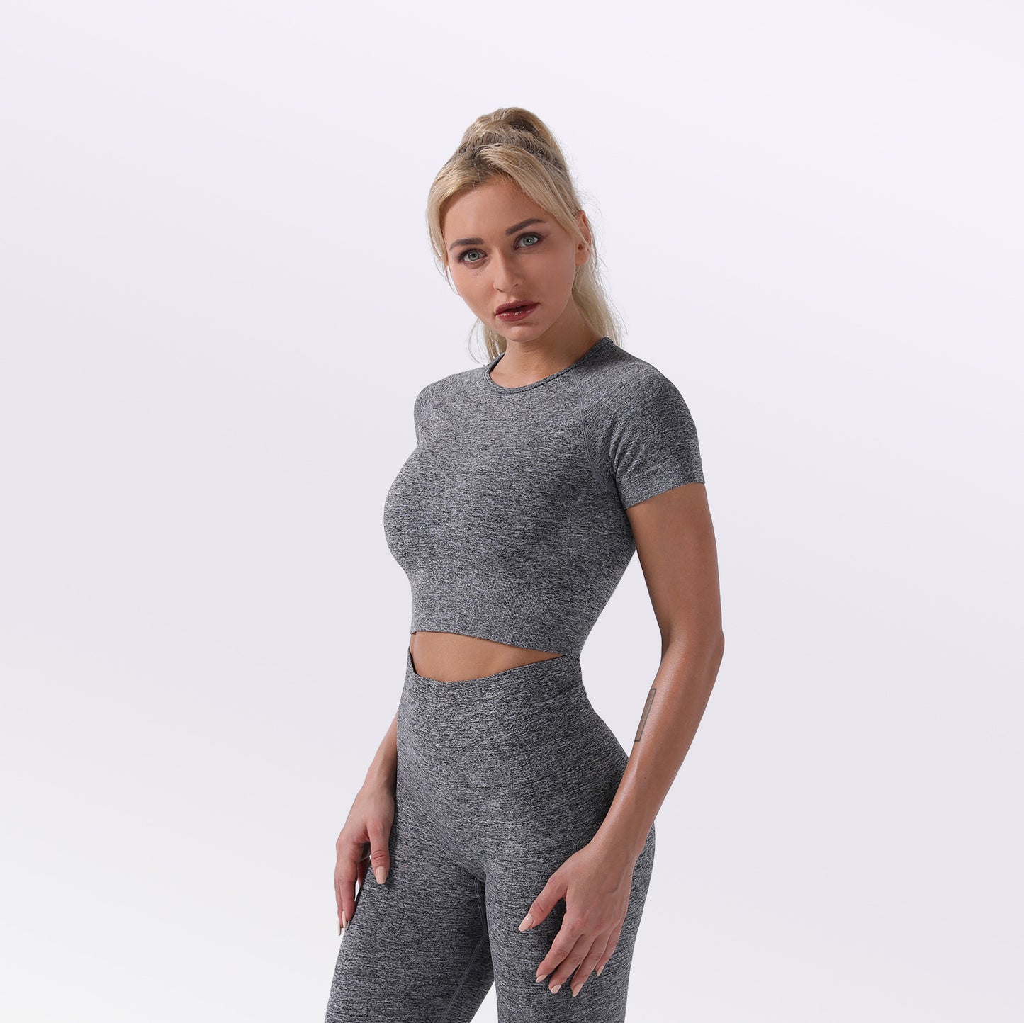 Seamless Crop Gym Set