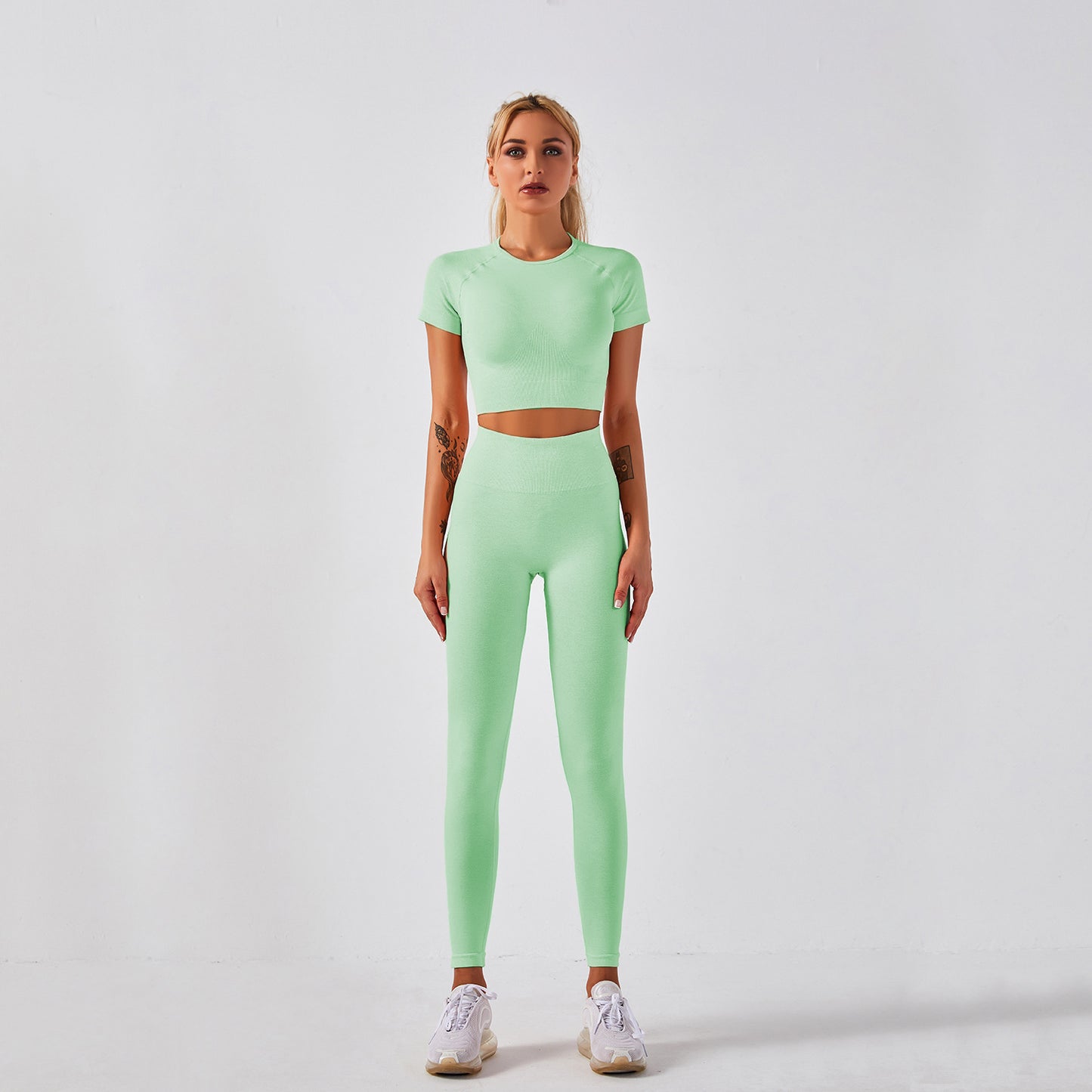 Seamless Crop Gym Set