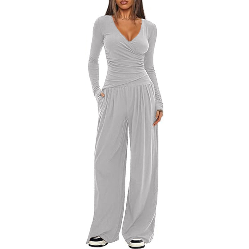 Yoga Top And Wide-leg Pants Set