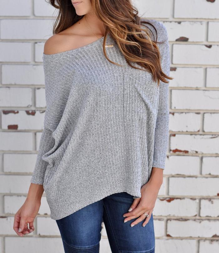 Off Shoulder Knitted Top