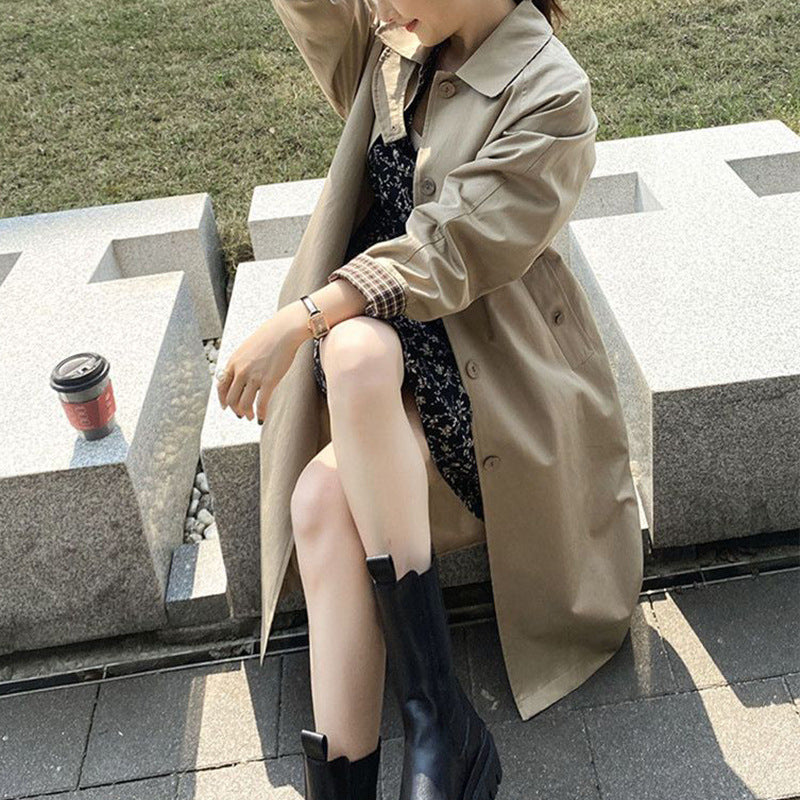 Plaid Patchwork Lightweight Trench