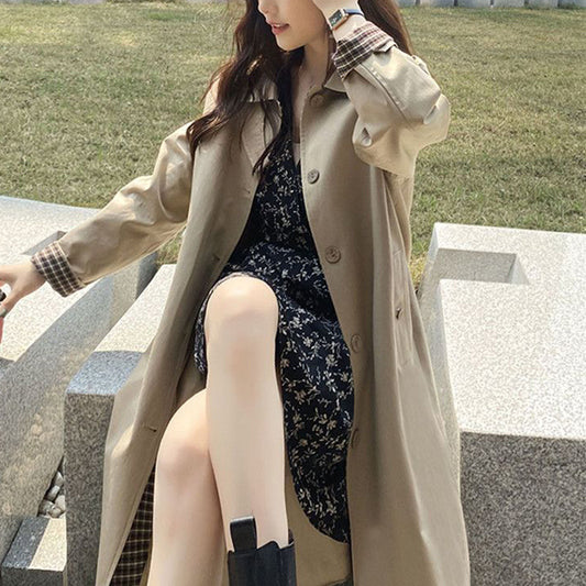 Plaid Patchwork Lightweight Trench