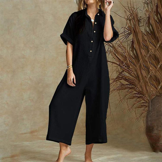 Relaxed Fit Short-sleeved Jumpsuit