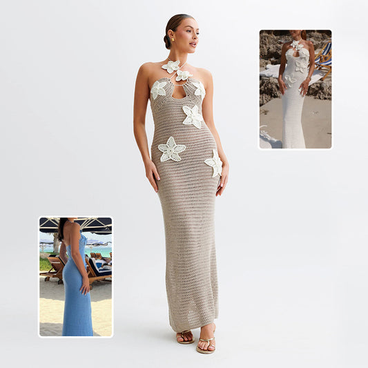 Starry Halterneck Summer Beach Long Dress