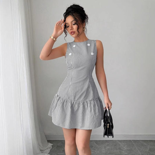 Womens Ruched A-Line Dress