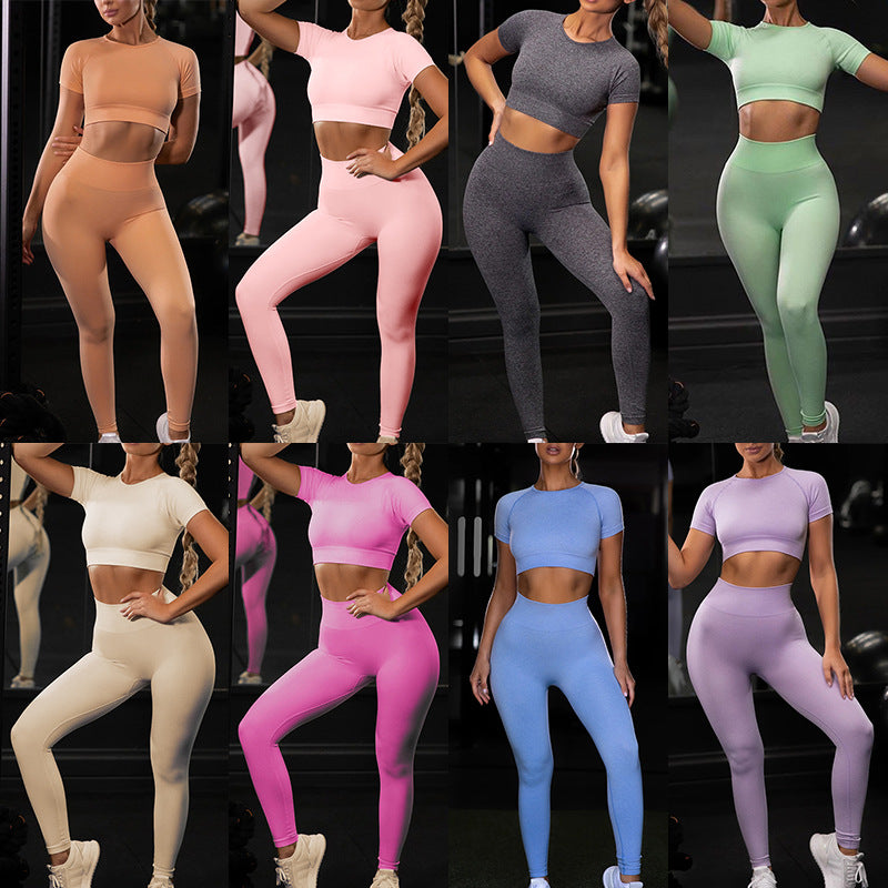 Seamless Crop Gym Set