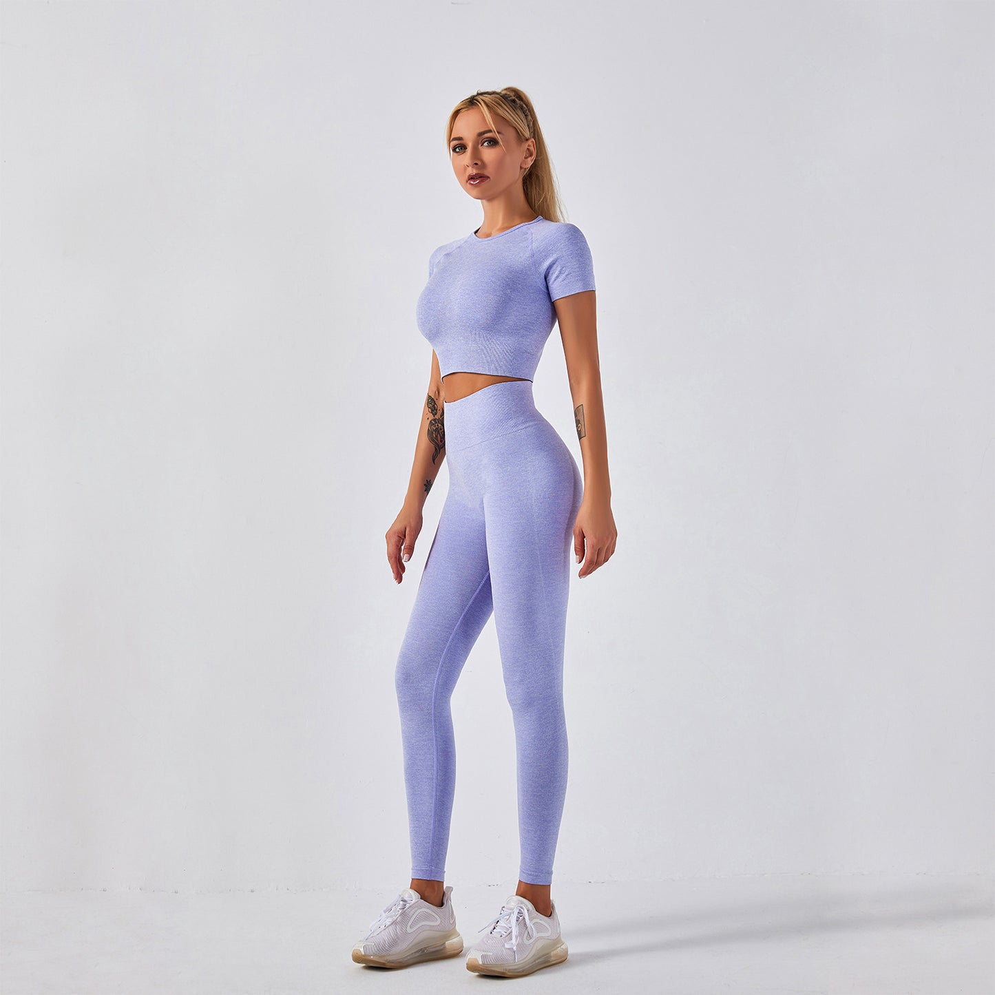 Seamless Crop Gym Set