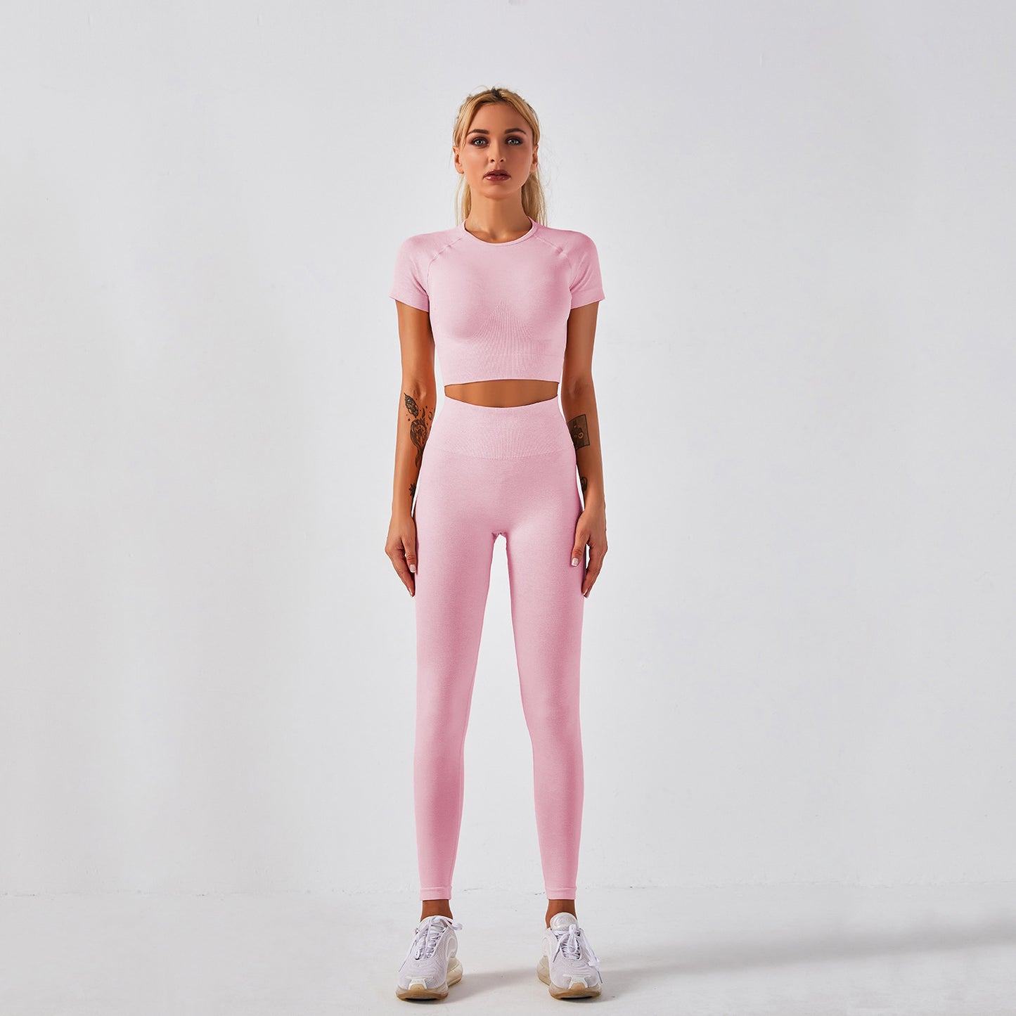 Seamless Crop Gym Set