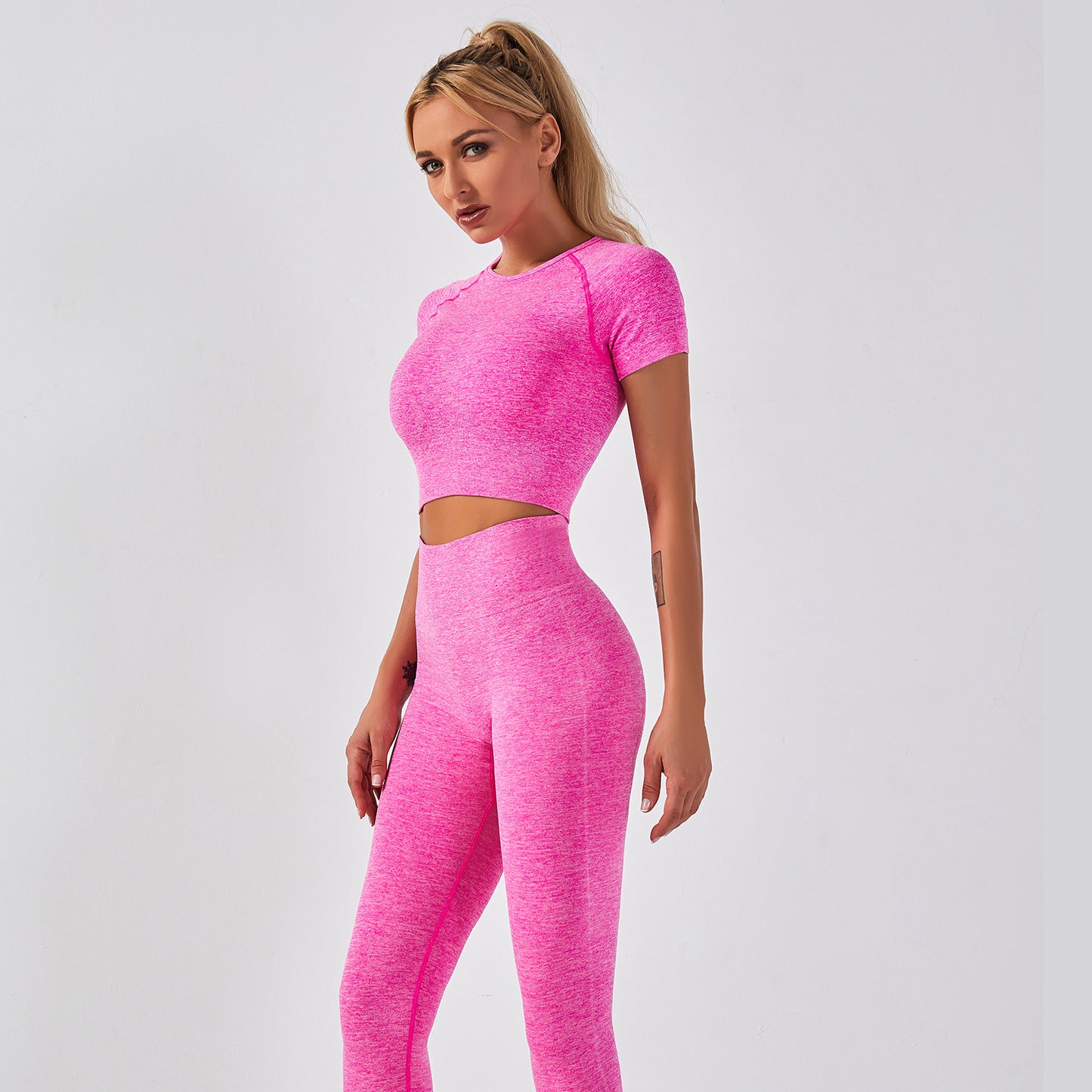Seamless Crop Gym Set