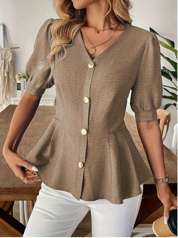 Peplum Figure-Lifting Shirt