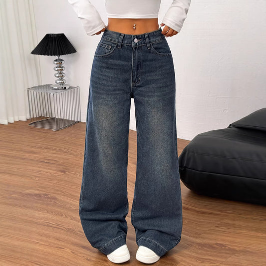 Wide-Leg Loose-Fit Denim Jeans